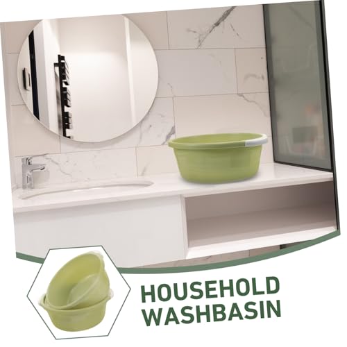 WOONEKY 2pcs Plastic Wash Basin Modern Face Basin for Bathroom Foot Bath Tub Anti-slip Base