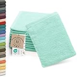 ZOLLNER 10 manopole da bagno - morbide e assorbenti guanti in spugna - lavabili a 95°C - cotone - 16x21 cm - verde menta