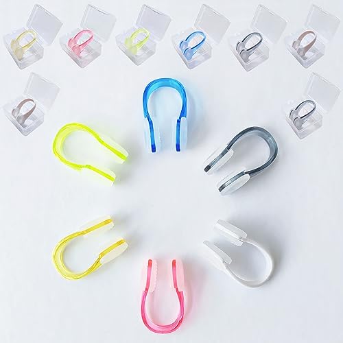 Lonwiner 5 Stück Schwimm Nasenklammern - Nasenclip Set Mit Ohrstöpseln In 5 Farben