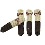 Tamaño: los 10 * 4cm. Los calcetines del Knit del mobiliario son resilientes, caben la circunferencia de la pierna de la silla / de la tabla 5-16 cm cuando usted tira.