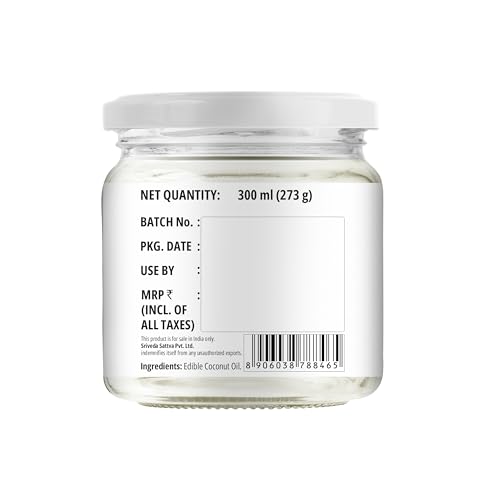 Image of Sri Sri Tattva Organic Virgin Coconut Oil, 300ml (Pack of 2) - Cold Pressed, Natural, Pure Coconut Oil for Healthy Hair and Skin Care
