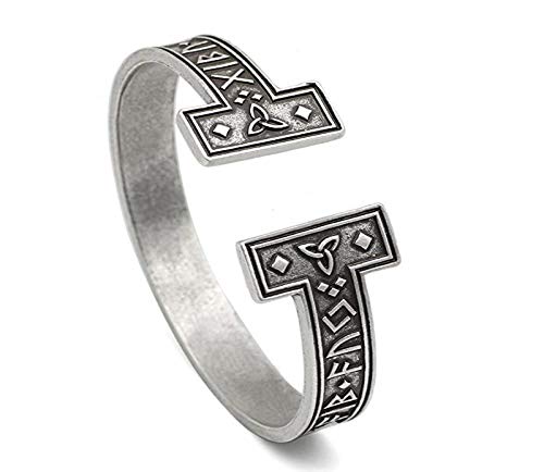 Viking - Pulsera ajustable de triquetra con nudo celta (19-24 cm)