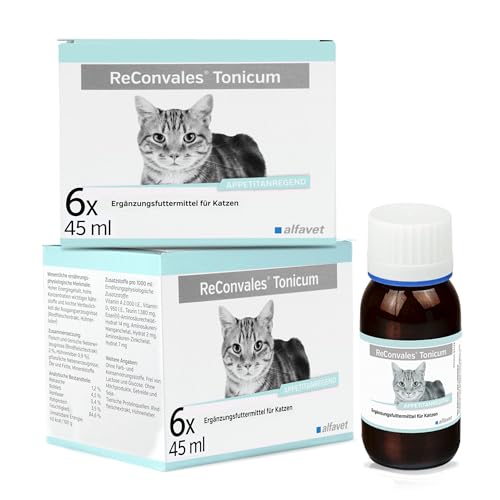 alfavet ReConvales Tonicum Chat, Multipack, complément Alimentaire diététique Stimulant l'appétit pour la Convalescence et en Cas de Poids insuffisant, 12 x 45 ML