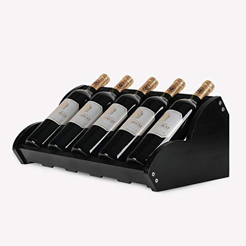 Soporte para 5 Botellas de Vino de Madera Maciza miniatura 2