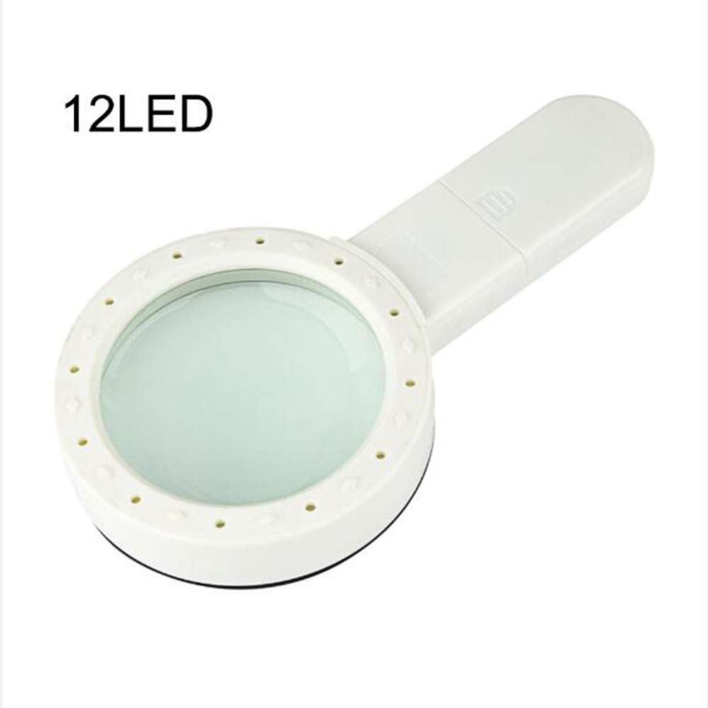 Lente d'Ingrandimento, Lente d'Ingrandimento 30X 12LED luci 105MM Super Alta chiarezza Leggera Lente d'Ingrandimento Portatile per la Lettura di mappe - Gioielliere Riparazione(
