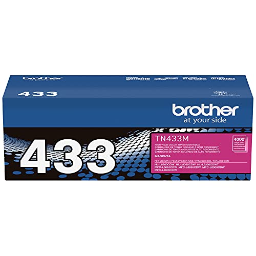 Brother Genuine High Yield Toner Cartridge, Tn433M, Replacement Magenta Toner, Page Yield Up To 4,000 Pages, Amazon Dash Replenishment Cartridge, Tn433 #TOP7