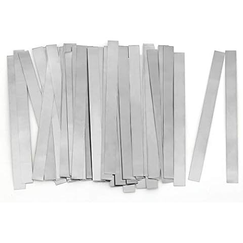 CoiTek 50 Pcs Pure Nickel Strip, 99.6% Nickel Plated Strip for 18650 Soldering Tab for High Capacity Lithium Battery, NiMh and NiCd Battery Pack and Spot Welding Accessories (0.15 * 8 * 50 mm) Cover