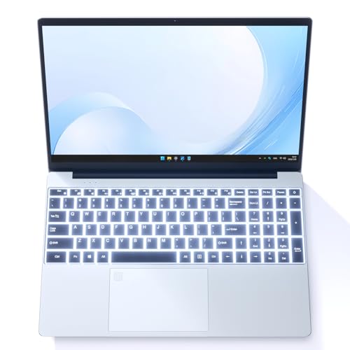 Auusda Business Laptop Computer for Work, Notebook PC for College Students, 15.6' FHD Display, 4-Core Processor, Backlit Keyboard, Fingerprint ID, Up to 10TB Storage, 16GB DDR4 RAM, 1TB NVMe, Silver