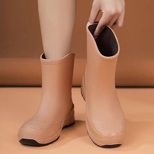 Nutropa Mid Calf Rain Boots for Women,Waterproof Garden Shoes Anti-Slip Rainboots,Outdoor Work Rain Shoes3