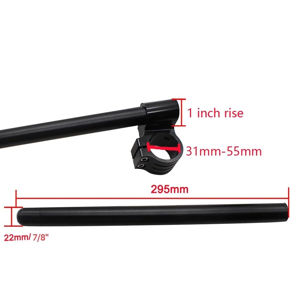 manubri moto alti Manubri per moto Per moto universale da 7/8"22mm | Clip per manubrio in alluminio CNC con forcella rialzata da 35-51 mm(Only black pole)
