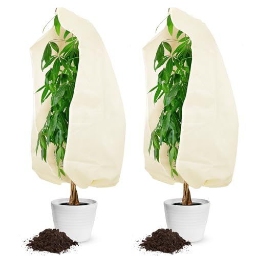 Thboxes Plant Fleece Frost Protection, 2 Pack 120x80 CM Garden Fleece Frost Protection Warming...