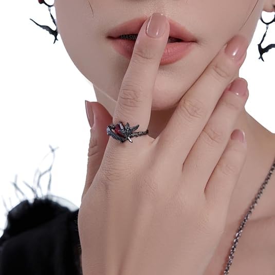 Image of figurine 3Pcs Gothic Rings, Rings for Man, Gothic Jewellery for Men and Women, Dark Aesthetic Rings for Daily Goth Fashion and Music Events