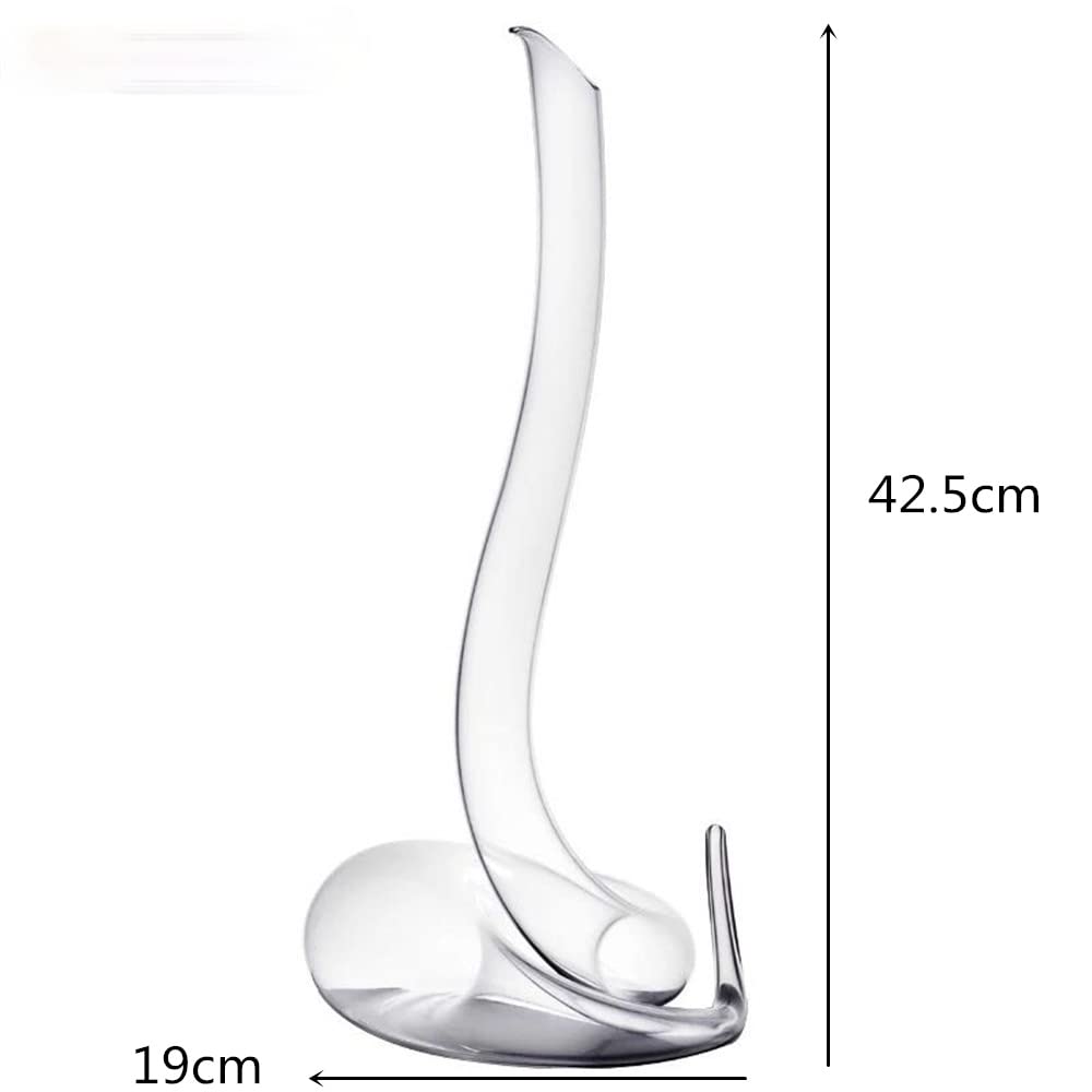 Decanter per vino rosso, decanter per vino a forma Decanter in vetro da vino rosso in cristallo soffiato a bocca da 600 ml, caraffa in stile serpente, bottiglia d'acqua con champagne, regalo di nozze