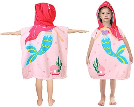Suluia Kids Beach Towels Clearance,Cute Oversized Mermaid Hooded Bath Towel for Boys Girls,Microfiber 2-6 Y…