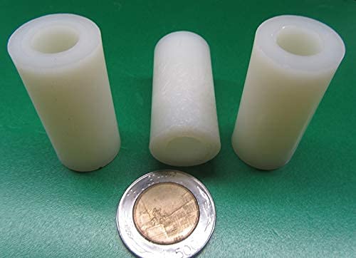Natural Nylon Spacer, Unthreaded, 3/8" Screw Size x .750" OD x .380" ID x 1.50" Length, 20 Pcs.