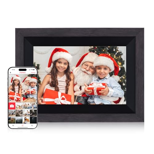 Cadre photo numérique WiFi Rollei 10,1" en bois noir : le cadeau idéal avec vidéo et son