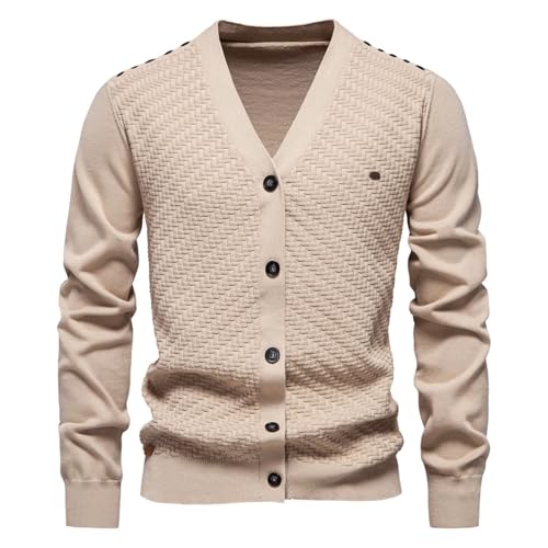 Mens V Neck Button up Cotton Cardigan Sweaters Casual Social Knit Sweater2
