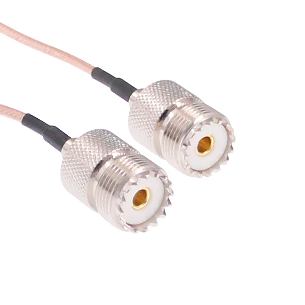 RFaha 2pcs RF Coax Handheld Antenna Cable SMA Male to UHF SO-239 Female 6in Connectors(F29-2), Copper, 6in / 15cm - Image 4