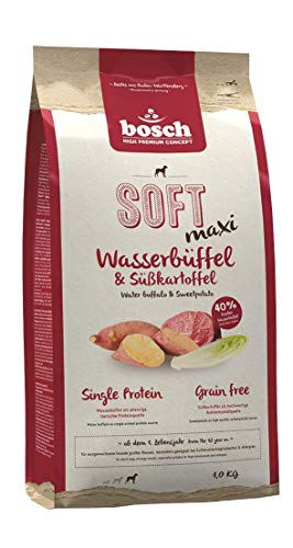 bosch HPC SOFT Maxi Bufalo d'acqua & patata dolce | Cibo semi-umido per cani adulti di taglia grande | Proteina singola | Senza cereali | 1 x 2500 g