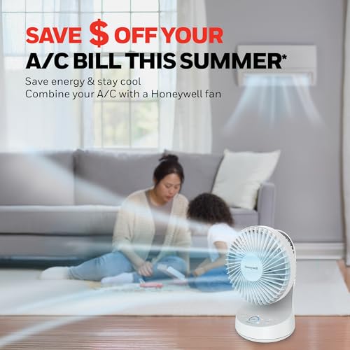 Honeywell QuietSet 5 Oscillating Table Fan, White, HTF337W - image 5