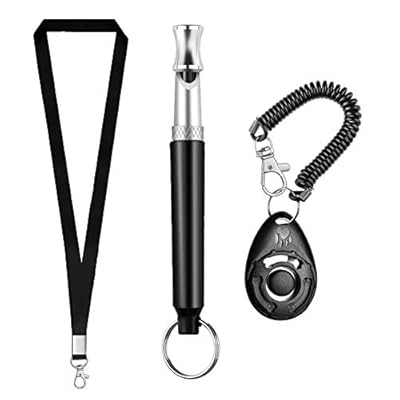 Professional Ultrasonic Dog Whistle With Lanyard & Dog Training Clicker For Recall Stop Barking Adjustable Frequencies Proven Results Pet Training Set