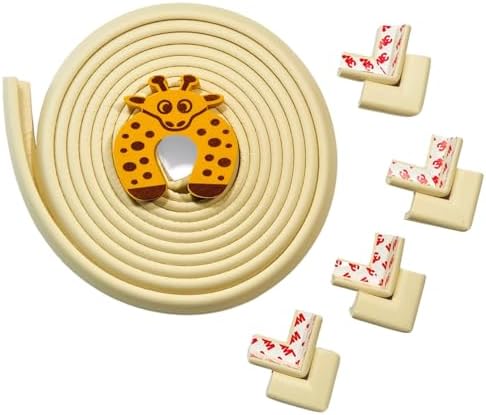 BabySafeHouse 19ft Beige Edge Guard & Corner Protector + Door Stopper