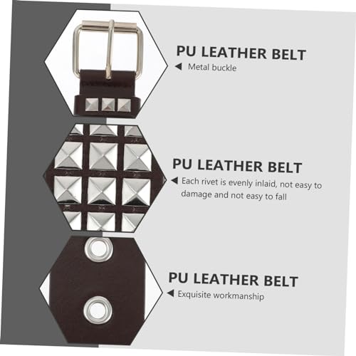 Punk Style Rivet Waist Belt for Men Decorative PU Leather Belt Cool for Jeans and Casual Wear4