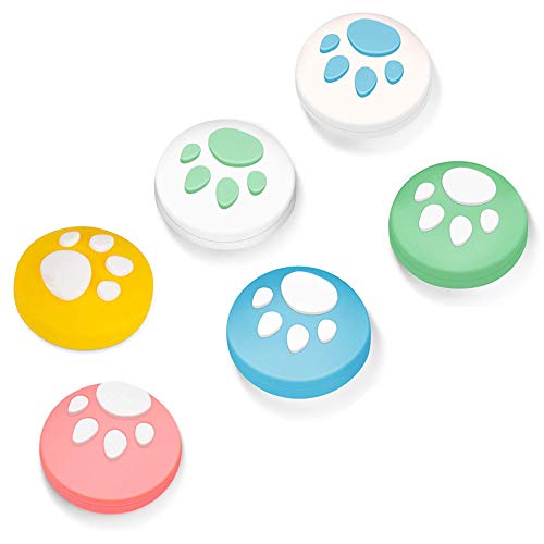 Switch スティックカバー 6個セット Switch/Switch Lite 対応 RYUSAN スティックカバー 猫 肉球 かわいい ジョイスティックカバー 親指グリップキャップ アナログスティックカバー シリコン 桜/白/青/黄