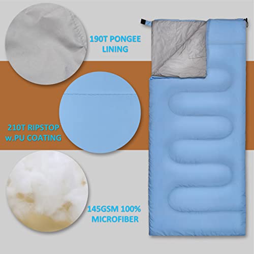 Rioyalo Ultralight Backpacking Sleeping Bag | Compact Lightweight Camping Sleeping Bags For Adult | 3 Season Cool/Warm Weather Hiking Sleeping Bags With Compression Sack In Rectangular - 75 X 33 In #TOP5