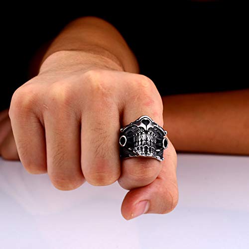 Image of Genuine Stainless Steel Ring Jewelry for Men Fashion Punk Biker Skull Rings