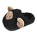 LACOFIA Jungen Mädchen Hausschuhe Kinder rutschfeste Plüsch Pantoffeln Winter Haus Schaf Schuhe Schwarz 23/24