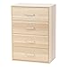 Movian, Mobile con cassetti Maniglie e guide/ 4 cassetti Cassettiera in legno, Display e scena, design moderno, Sala da pranzo cucina, soggiorno - Chest of Drawer - CCT-9060 - Marrone chiaro