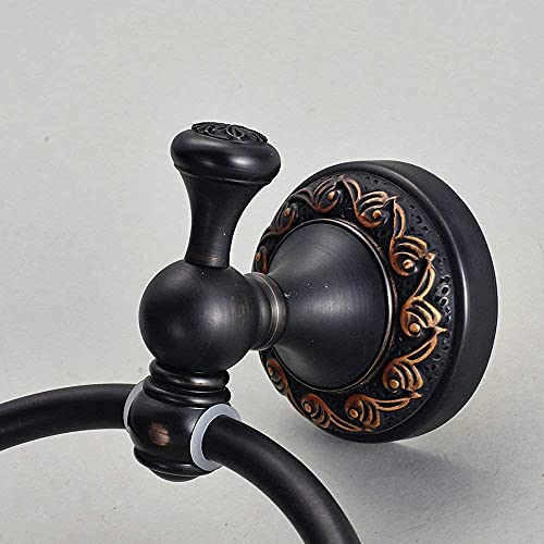 Image of Leyden Oil Rubbed Bronze Hand Towel Holder, Brass Towel Ring Round Towel Holder for Bathroom Accessories Screw Wall Mounted