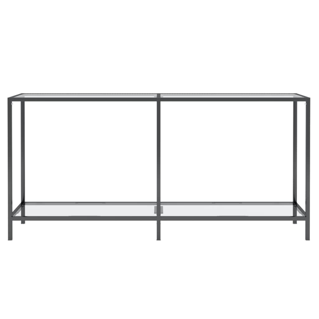 Przezroczysty stolik konsolowy ze szkła hartowanego, 160 x 35 x 75,5 cm, wytrzymały stół do przedpokoju ze stalową ramą, elegancka półka do salonu, przedpokoju, uniwersalny stolik pomocniczy