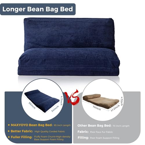 Image of MAXYOYO Folding Sofa Bed, Convertible Chair Couch, Floor Bean Bag Sofa