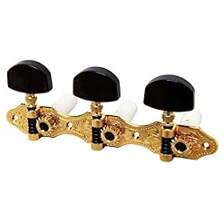 Schaller »HAUSER MACHINE HEADS – GOLD – BASEPLATE 3 – CLASSIC EBONY – WHITE NYLON POSTS 10mm« Mécaniques pour Guitare… - Les Beatles, Paul McCartney, John Lennon, RIngo Starr, George Harrison