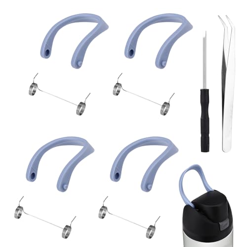 Sinbana 4pcs Replacement Handles for Owala FreeSip Water Bottle 24oz/32oz, BPA-Free Carry Loop Handle Accessories with Tweezers and Screwdriver (Blue)