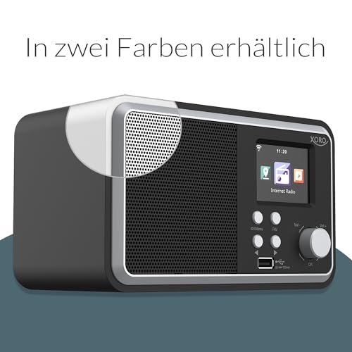 XORO DAB 300 IR digitales WLAN Internet Radio mit DAB+ & FM Empfang, Bluetooth 5.2, Podcast-Wiedergabe, 2,4\ Zoll Farbdisplay, integriertem Wecker, Schwarz
