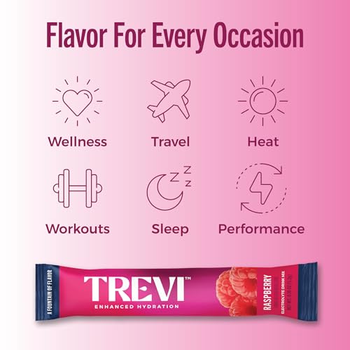 Image of TREVI Electrolytes Powder Packets, Sugar Free Hydration, Raspbery 28 Count