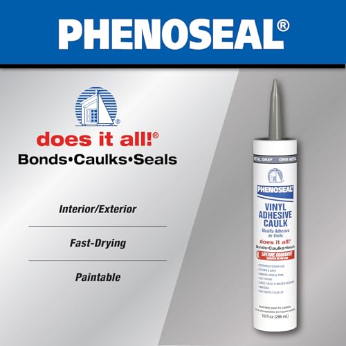 Image of Phenoseal 10 Oz. Metal Gray Vinyl Adhesive Caulk - 1 Each