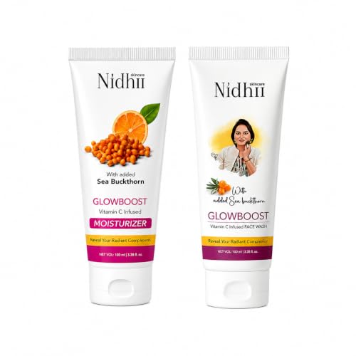 Image of Glowboost Face Wash & Vitamin C Infused Moisturizer with Sea Buckthorn, Aloe Vera & Glycerin | Gentle Cleansing & Hydrating Daily Face Care | Suitable for All Skin Types