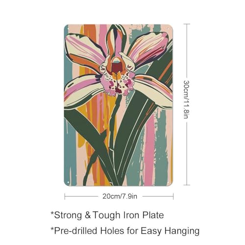 Orchidée en métal : tableau mural moderne pour salon et bar chic