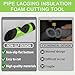 6PCS Foam Pipe Insulation Cutter Tool, Cutting Guide Clip Jig for Homes, Industries and Commercial Places, Versatile Foam Pipe Insulation Cutter Fixture 15mm, 22mm, 28mm, 40mm, 46mm, 53mm【Green】
