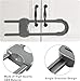 WENPENG Sliding Cabinet Locks for Babies, Baby Proofing Adjustable U-Shaped Baby Safety Latches for Handles Knobs Drawers, Fridge, Closet, Cupboard, Closet with Secure Lock Buttons,2Pack (Gray)