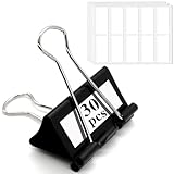 COLOGO 30 Pack Binder Clips with Labels,...