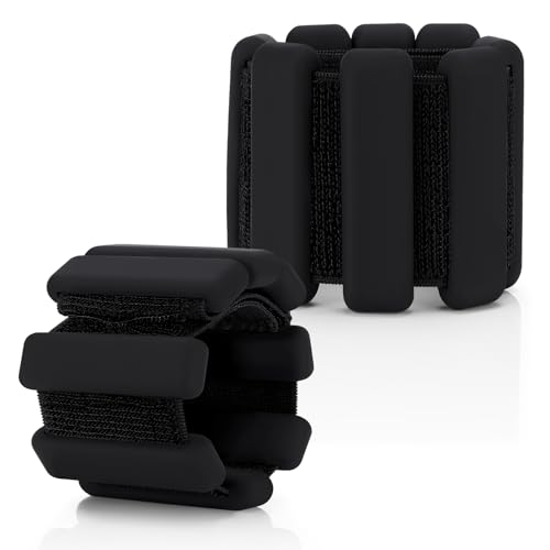 Pesas Ajustables para MuñEcas y Tobillos, Set de 2 Piezas (0,45 Kg Cada Una), Pesas para Tobillo, Mancuernas PortáTiles, Pulsera de Fitness Para Yoga, Danza, Pilates, Cardio, AeróBic y Caminatas