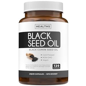 Black Seed Oil Capsules | Antioxidant, Blood Sugar & Liver Support | Cold Pressed Pure Black Cumin Seed Oil | High in Omega 3 6 9 | Non-GMO & Vegan Black Cumin Oil | 120 Nigella Sativa Softgels