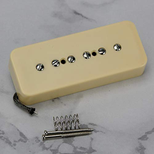 Fleor Alnico 5 Single Coil Pickup Soap Bar Pickups Cream P90 Neck & Bridge Pickup Set #TOP2