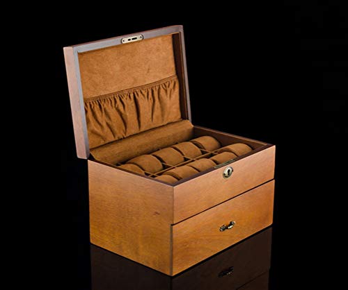 Boîtier de montre double couche en bois marron : sublimez votre commode