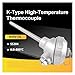 YCCMSM13 Type K Wrn230 Wrn130 Thermocouple Sensor Stainless Steel Probe 27×2 Thread 0‑1300°c Industrial Use 0‑500mm Length